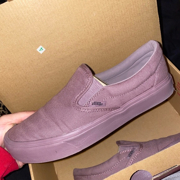 mauve vans slip ons